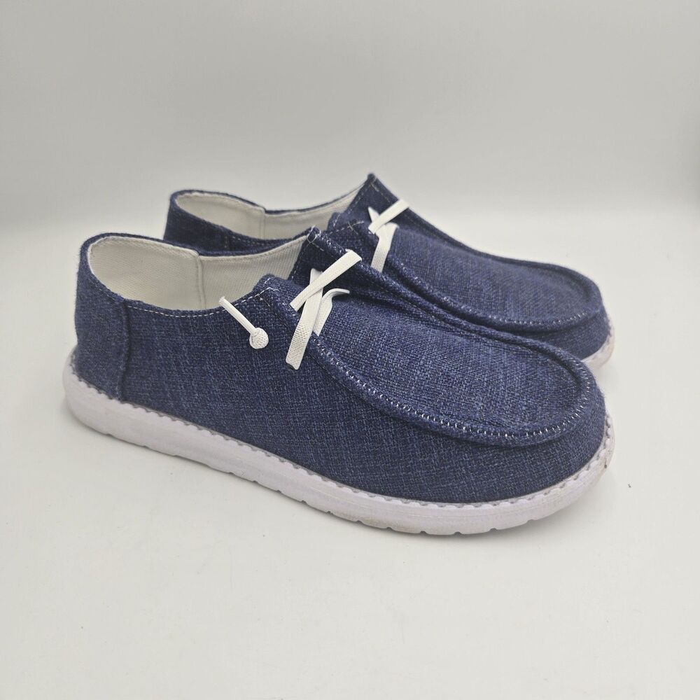 Women’s US 7 (EU 37) Dark Blue Casual Slip-On Loafers Lightweight Comfort Shoes